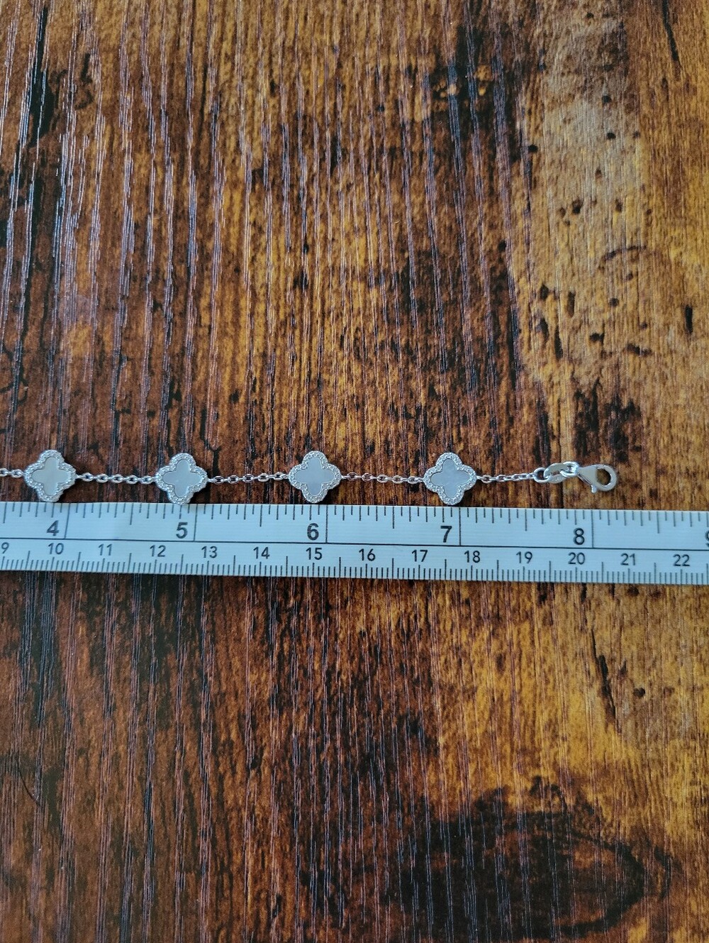 Opal Clover Sterling Silver Bracelet - Picture 2 of 3